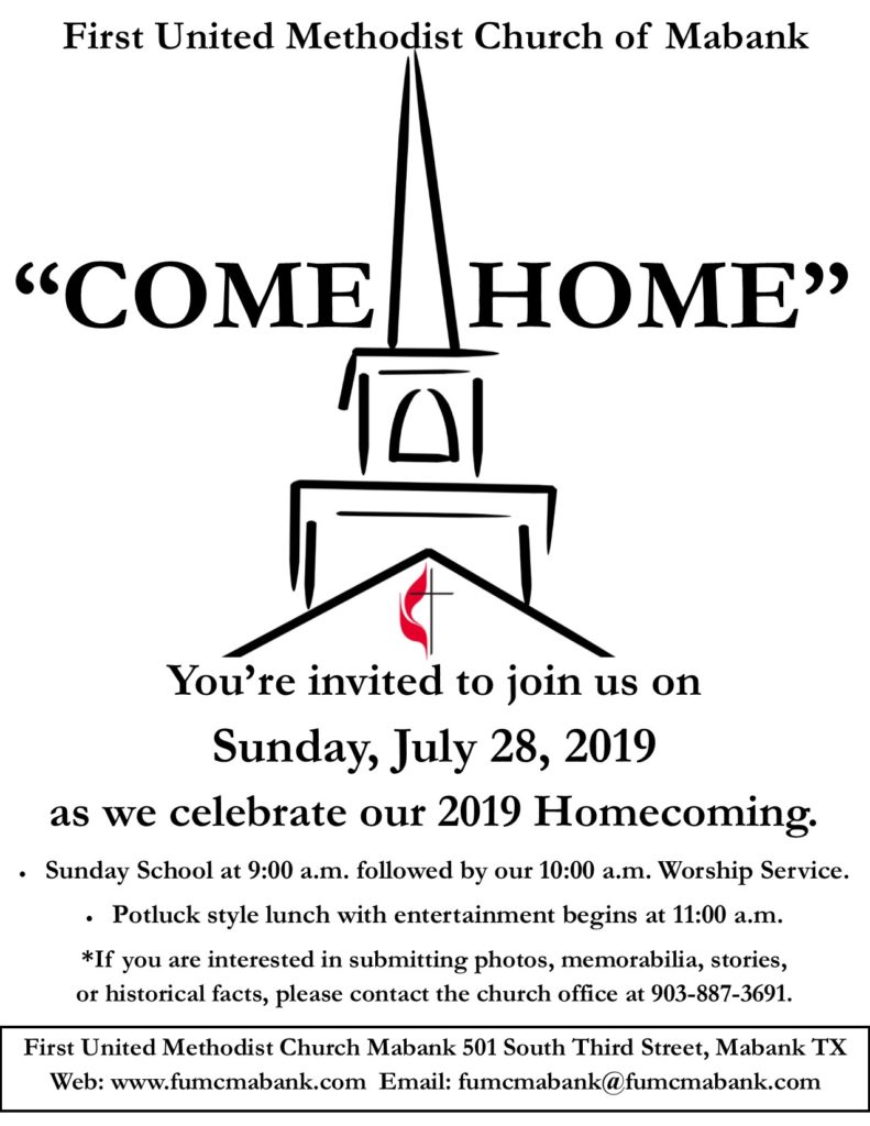 Flyer 2019 » First United Methodist Church Mabank